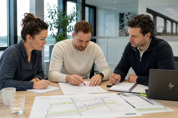 Infraprofessionals werken samen aan een EMVI-plan voor een aanbesteding